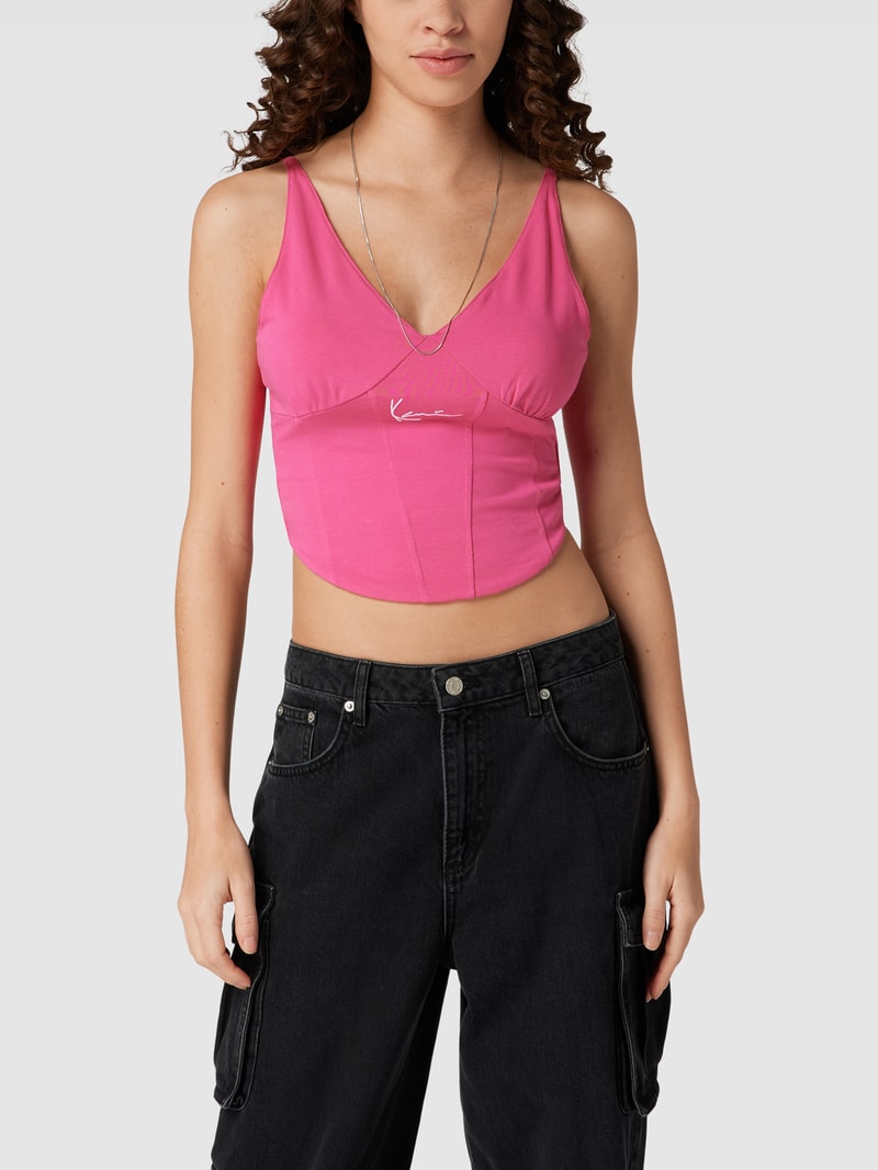 Top mit Label-Stitching - P&C x Karl Kani in pink