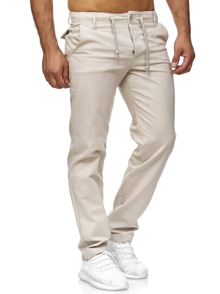 RESLAD Stoffhose Baumwollhose in beige günstig kaufen