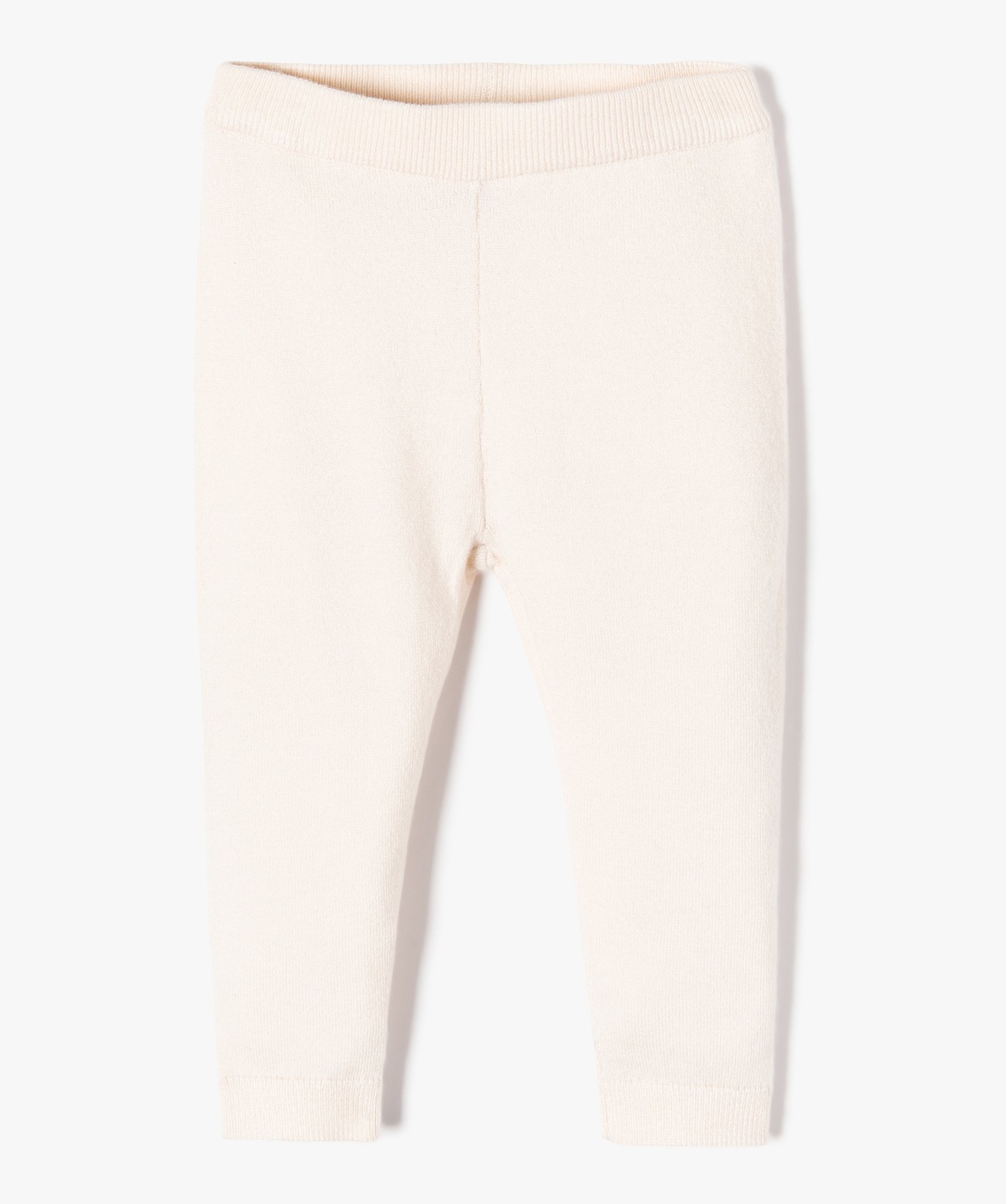 Pantalon en maille douce bébé fille ecru | GEMO