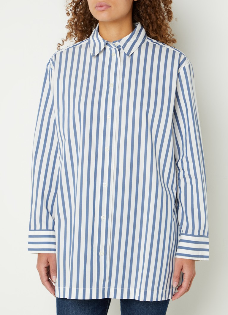Marc O'Polo  Longline blouse met streepprint
