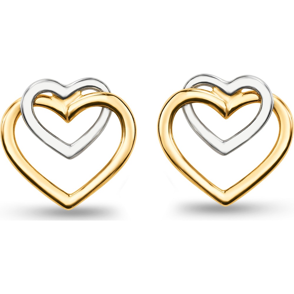 Valeria Boucles d'oreilles à fermoir à poussette 375 Or jaune, 375 Or blanc Boucles d'oreilles