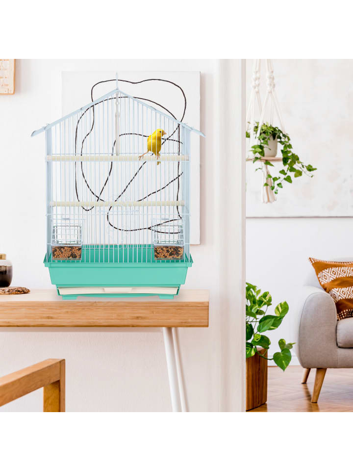 relaxdays Vogelkäfig in Hellblau/Mintgrün - (B)39,5 x (H)49 x (T)32 cm günstig kaufen onesize