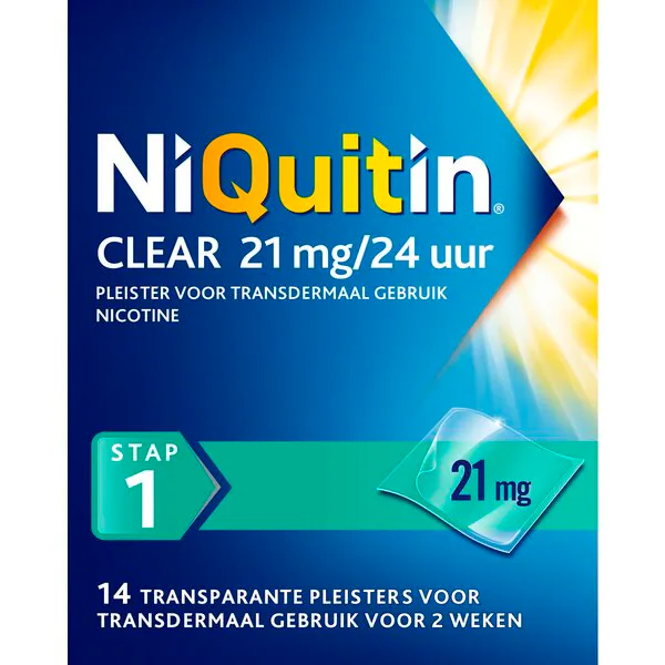 NiQuitin Clear Patch Step 1 - 21 mg - nikotinski obliž - 14 kosov