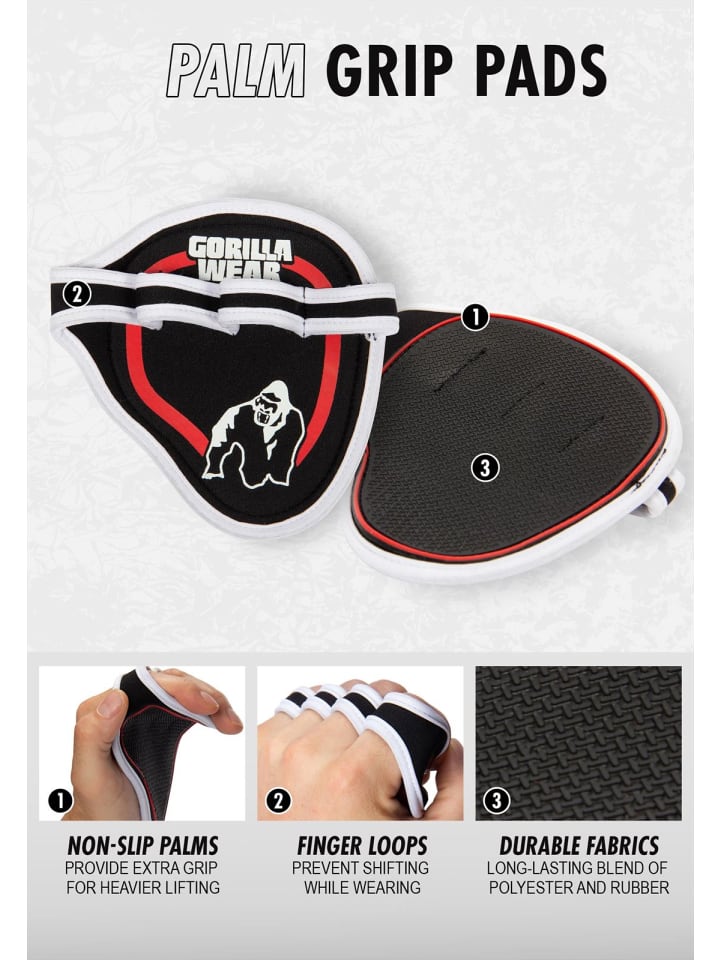 Gorilla Wear Palm Grip Pads - Schwarz/Grau günstig kaufen Verpackungseinheit
