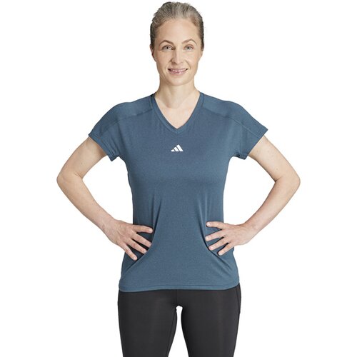 DAMEN SHIRT AEROREADY TRAIN ESSENTIALS MINIMAL BRANDING V-NECK