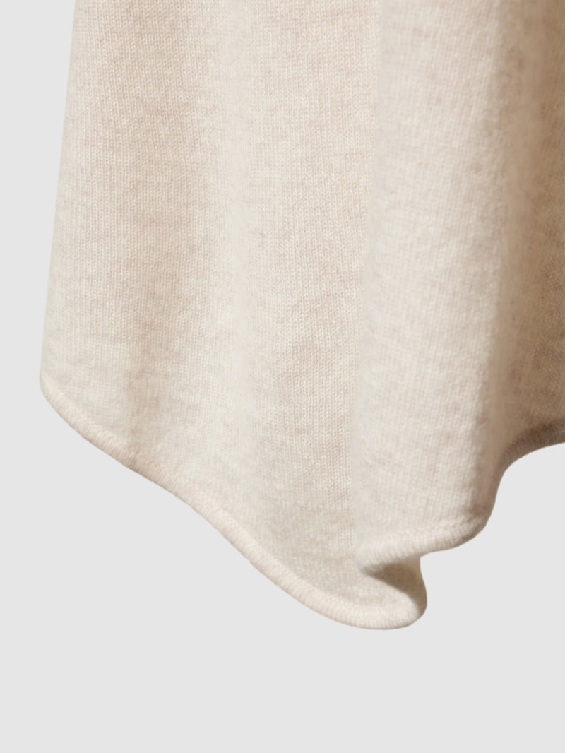Poncho aus Kaschmir in beige meliert