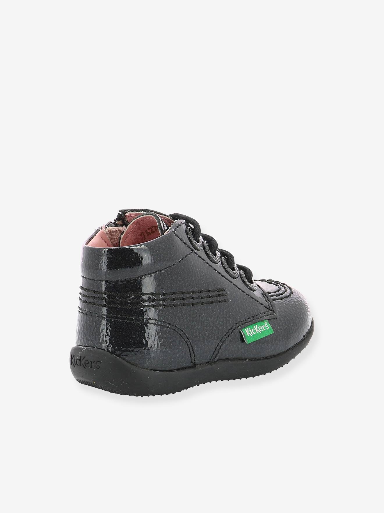 Bottillons cuir bébé fille Billista Zip KICKERS® noir vernis