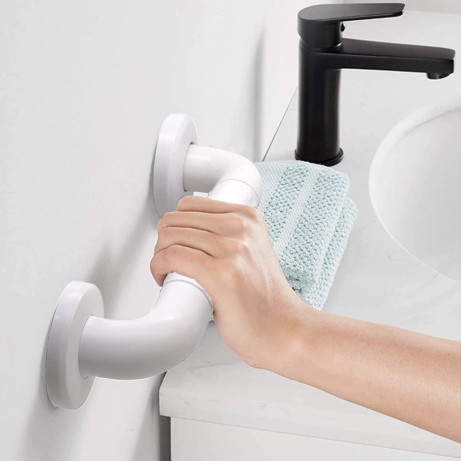 AKKEE Haltegriff Haltegriff Dusche Edelstahl, 35cm Badewannengriff Rutschfest, für Bad & Dusche Badezimmer-Haltegriff Rutschfest Duschgriff