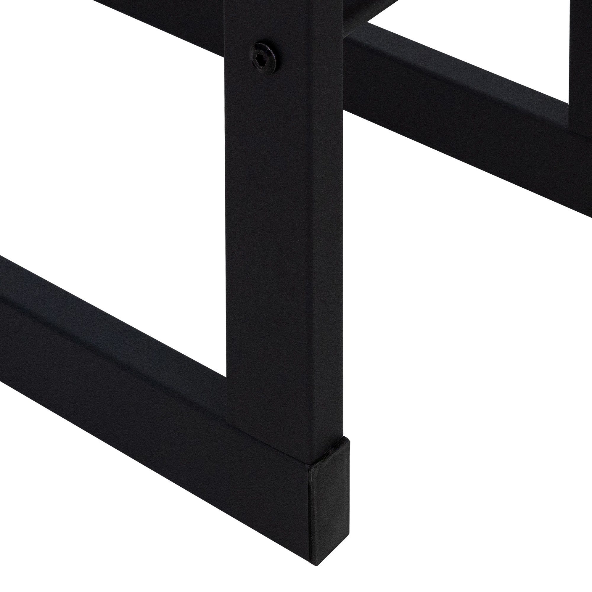 ML-DESIGN Kaminholzregal Brennholzregal Holzaufbewahrung Kaminholzständer Kaminholzhalter, BxTxH:60x25x100 cm, Schwarz 60x100x25cm rechteckig Metall Innen/Außen für Kamin/Ofen