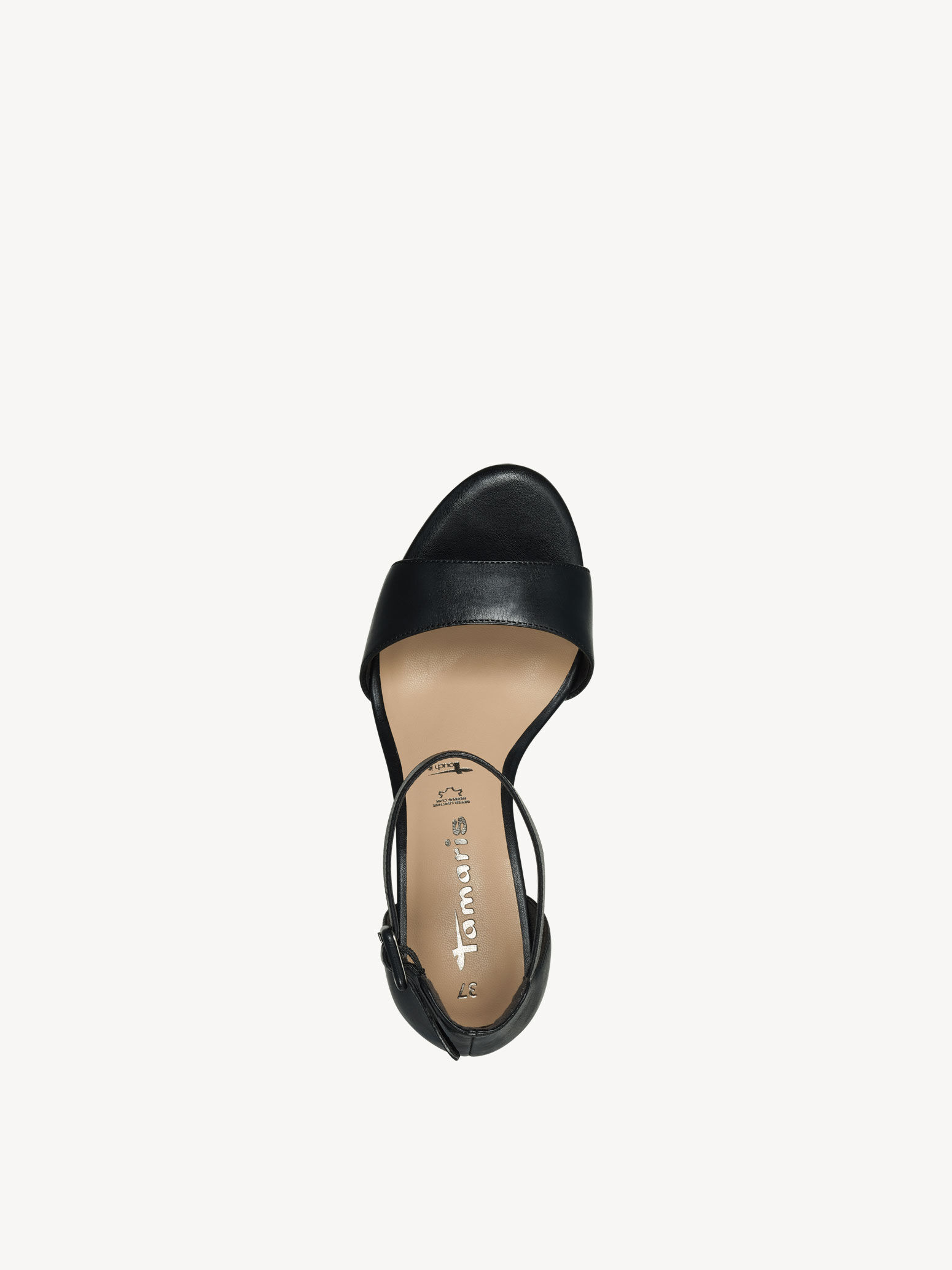 Sandale à talon en cuir - noir