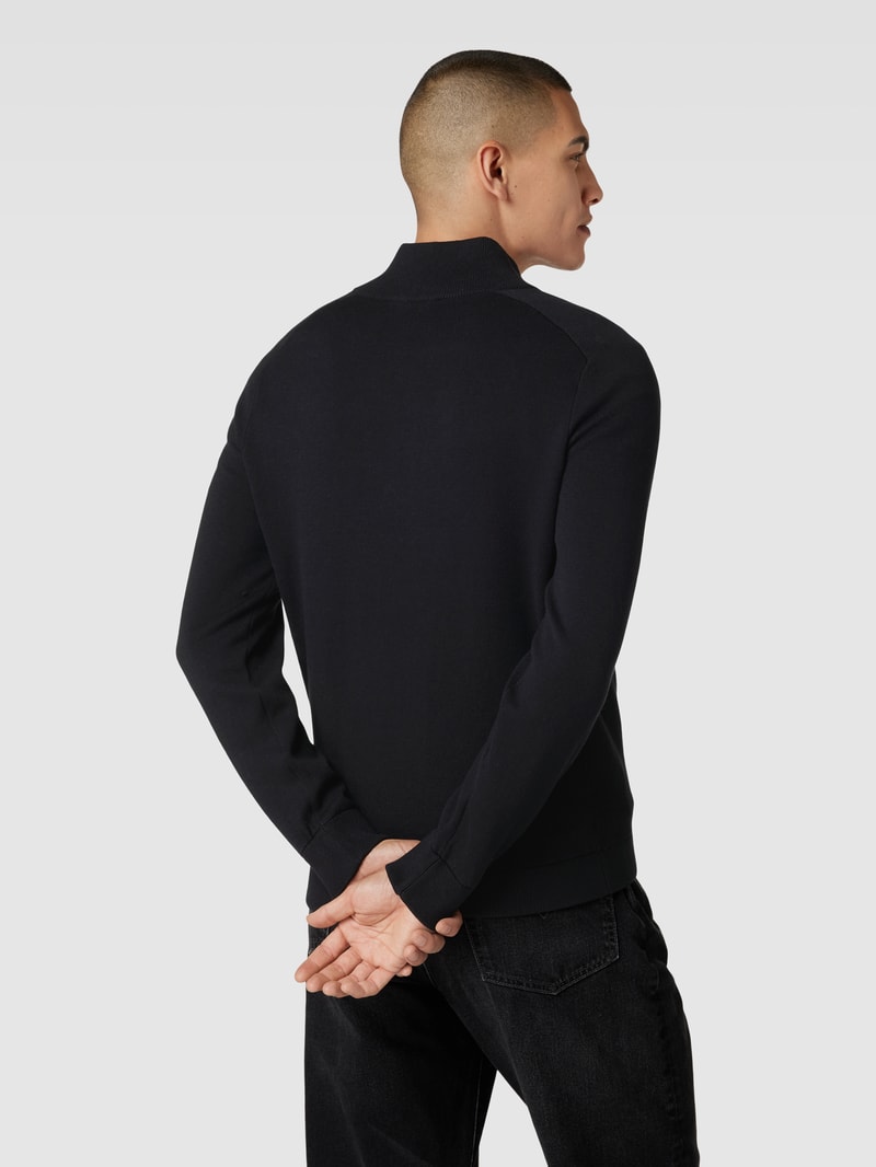 Strickjacke mit Zweiwege-Reißverschluss Modell 'Medesimo' in schwarz