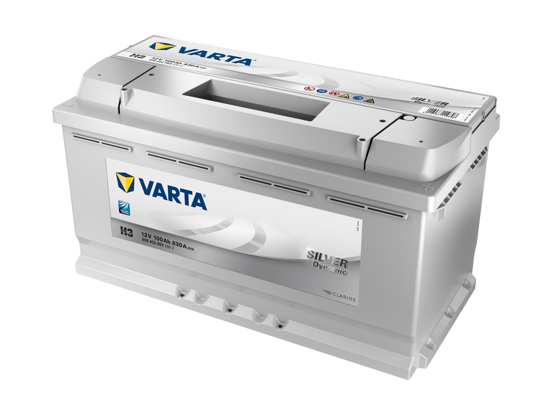VARTA Silver Dynamic Autobatterie H3, 100 Ah, 830 A - ATU