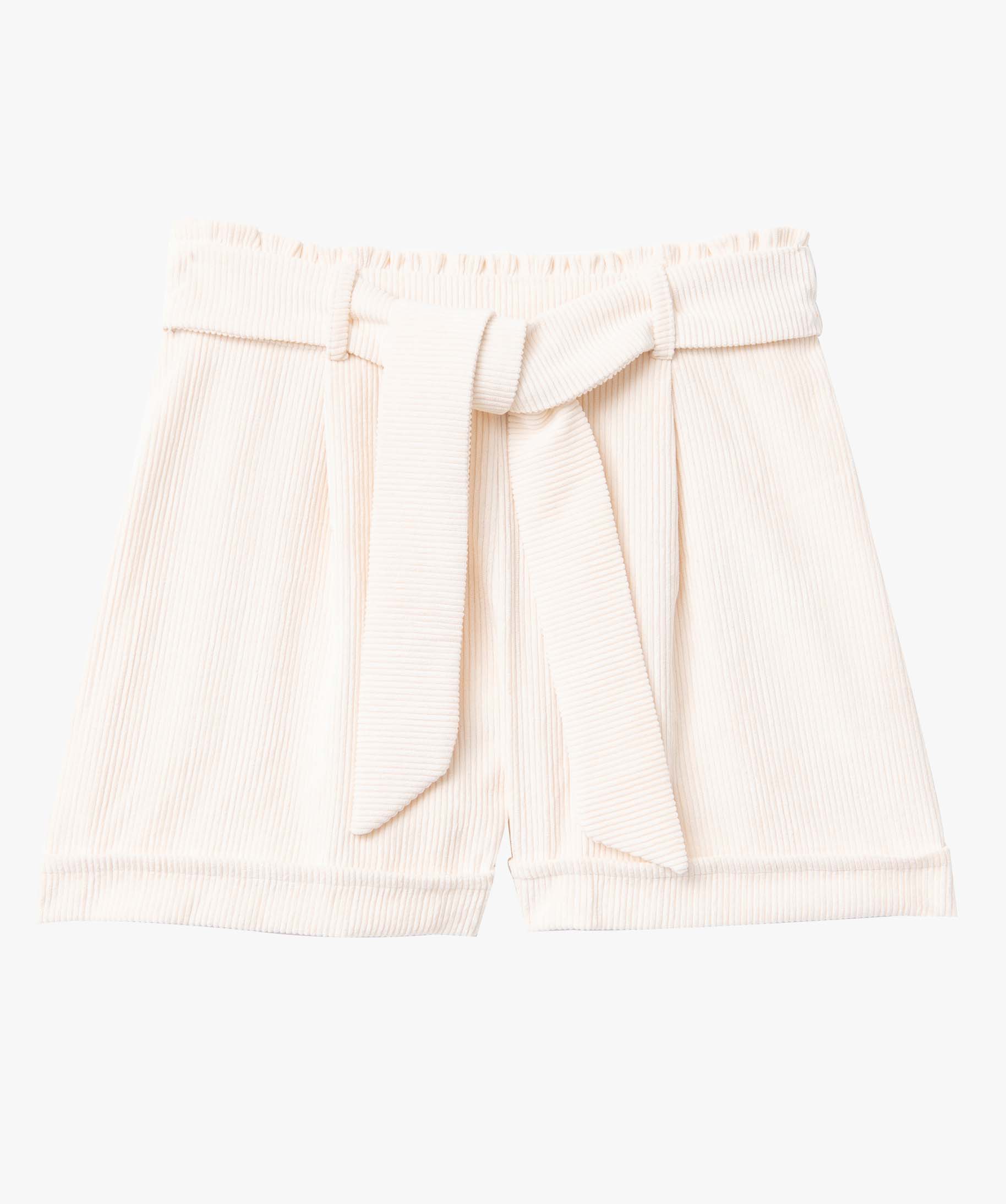 Short femme en velours ctelé coupe large ecru | GEMO