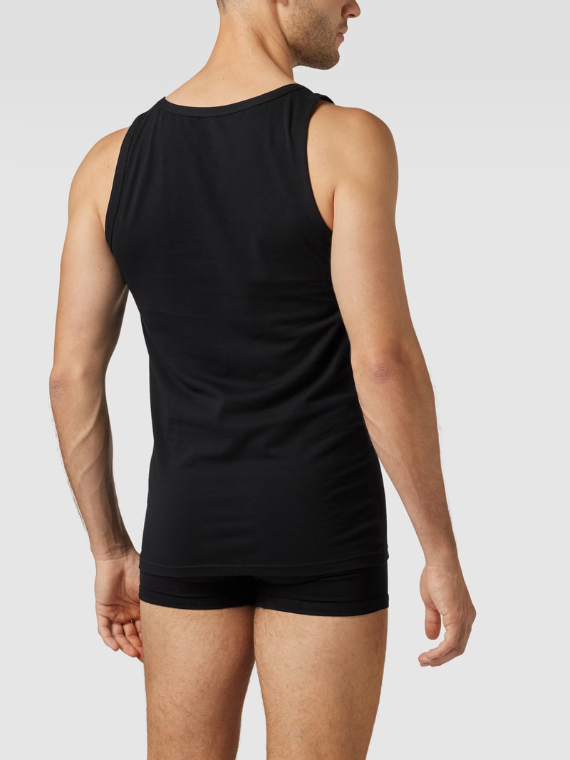 Tanktop mit Label-Print im 2er-Pack in schwarz