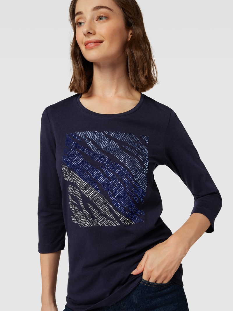 Longsleeve mit 3/4-Arm Modell 'Nicole' in dunkelblau