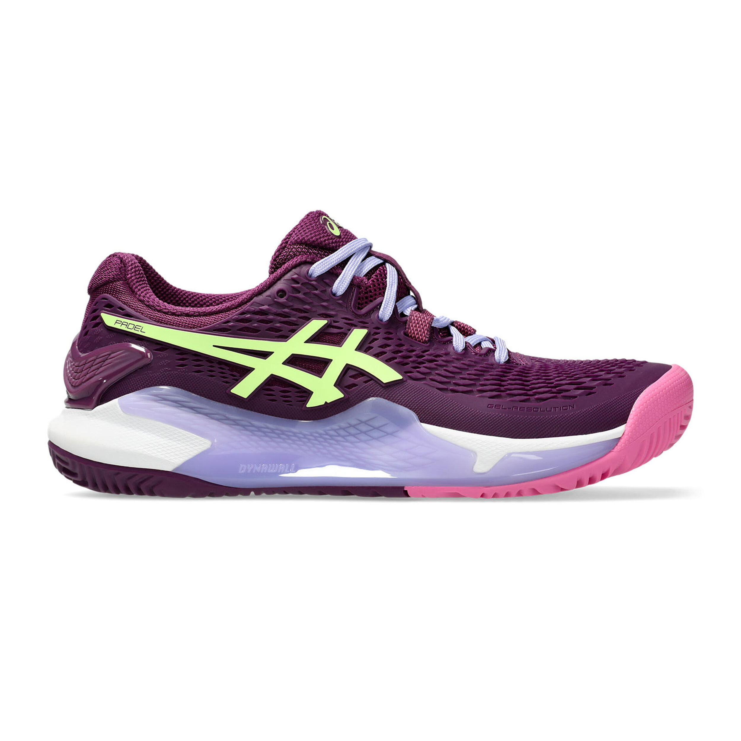 Gel-Resolution 9 Padelschuh Damen - Mauve, Neongrün