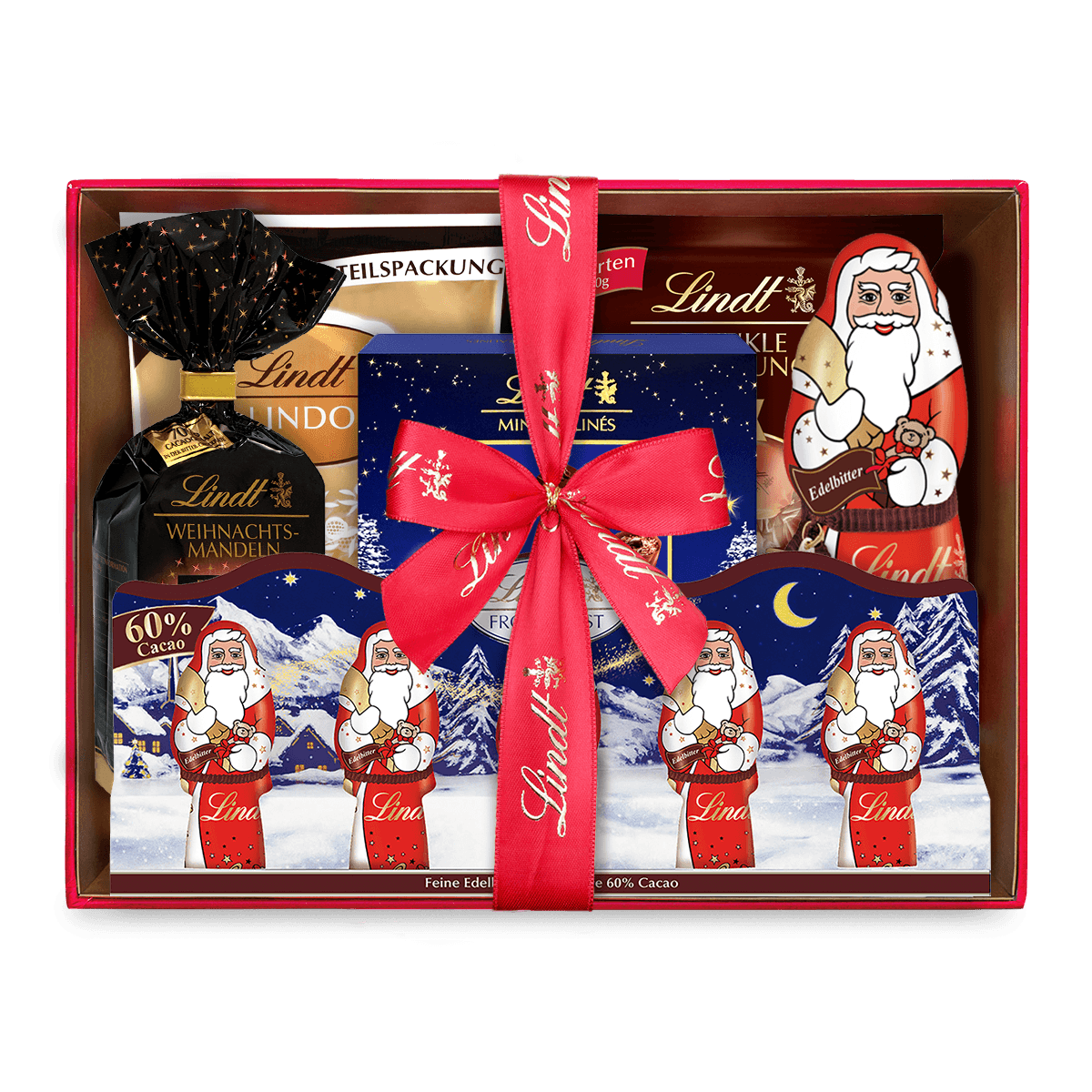 Lindt Edelbitter Weihnachtsgeschenkkorb, 852g