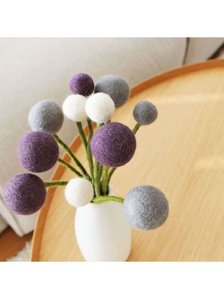 FILZLIG Kunst-Blumenstrauß in Lila/ Hellblau/ Weiß - (H)32 cm günstig kaufen onesize