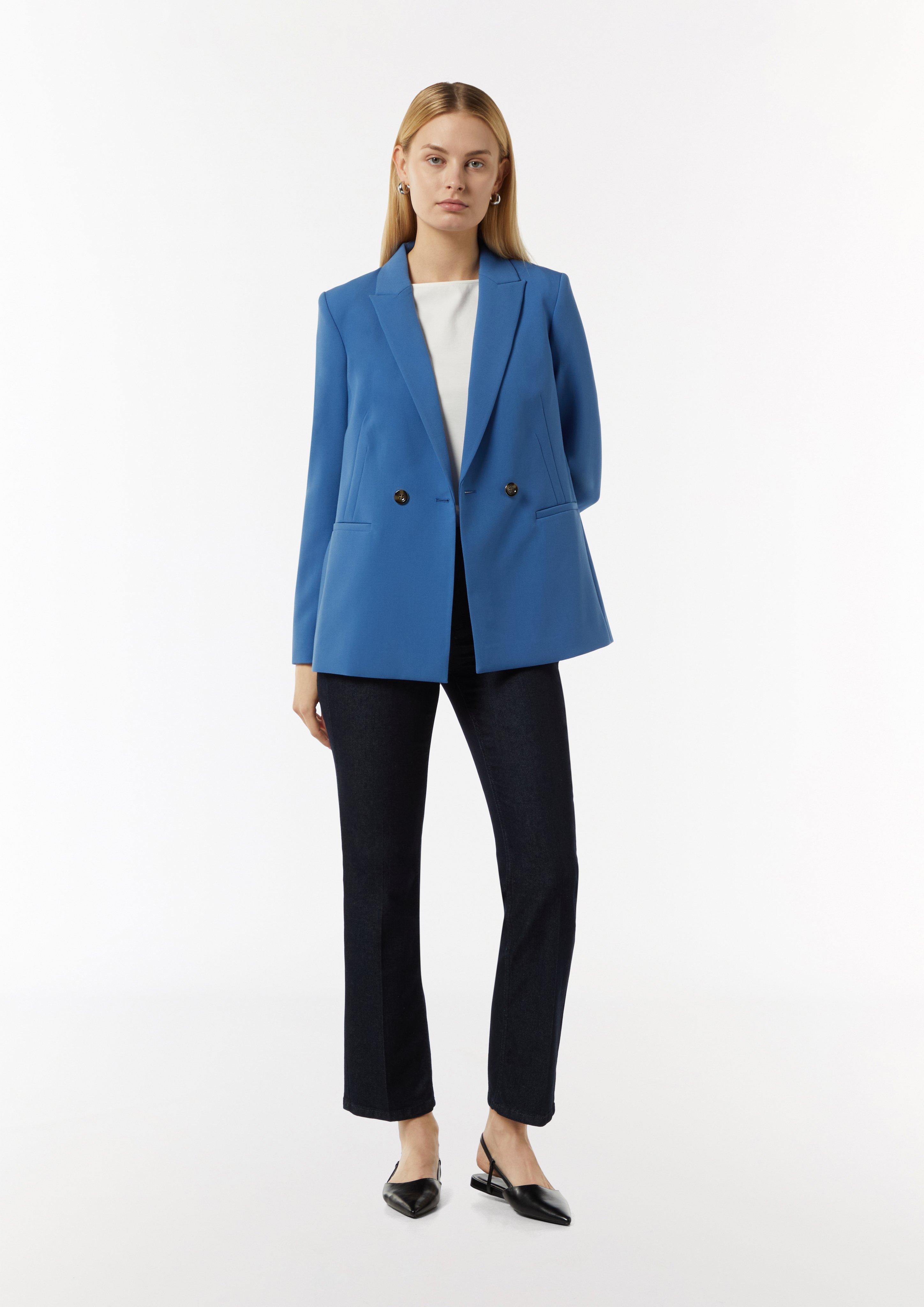 Leichter Twill-Blazer im Regular Fit - royalblau