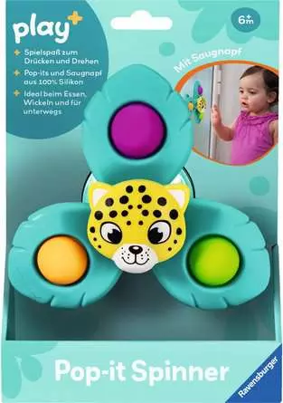 Play+ Pop-it Spinner: Leopard - Babyspielzeug ab 6 Monaten