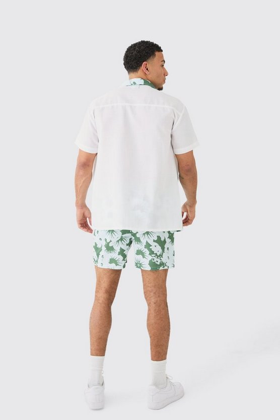 Oversize Hemd und Badehose mit Print