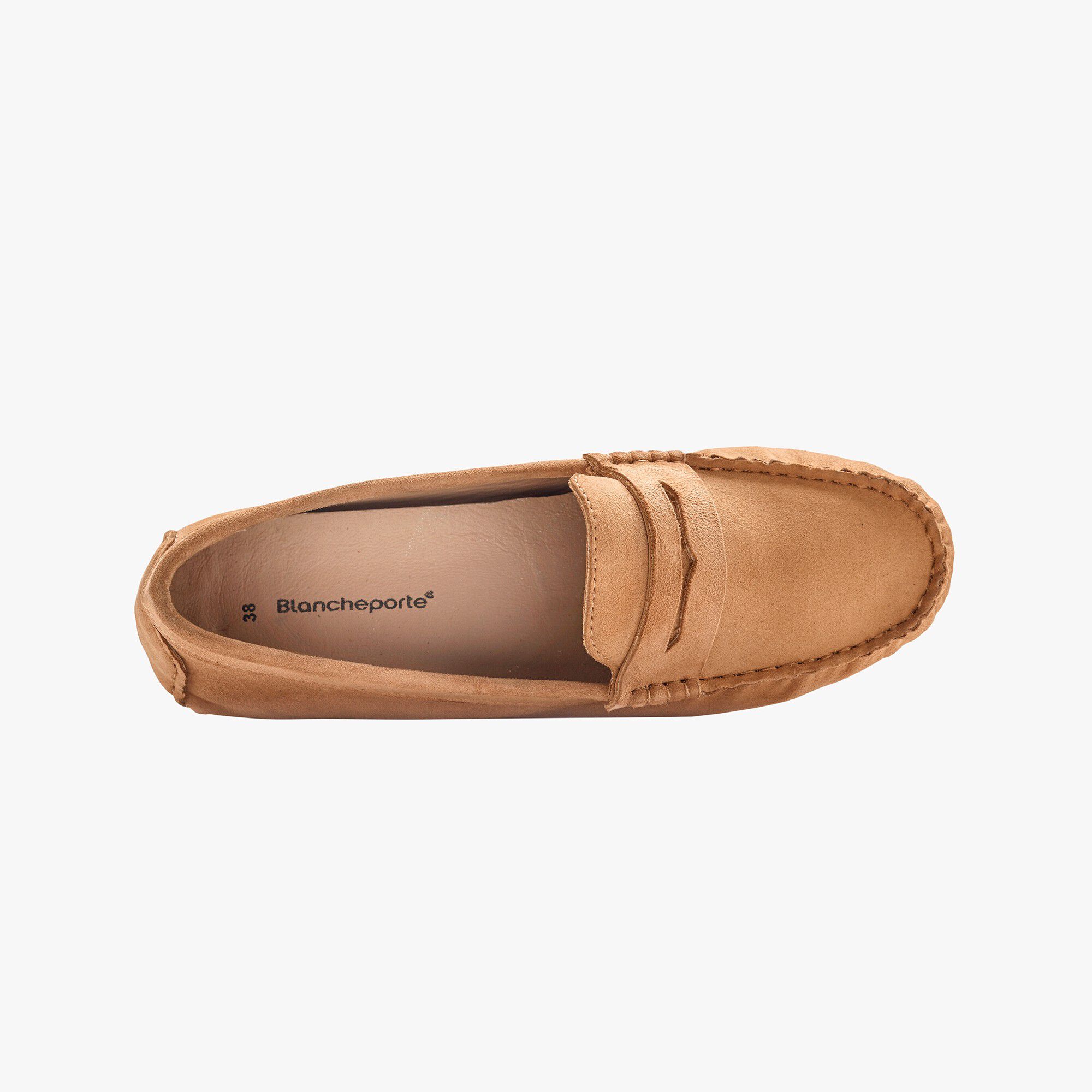 Mocassins en cuir velours