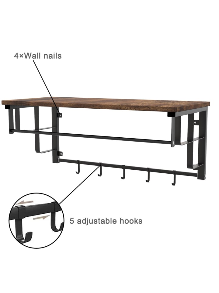 Intirilife Wandgarderobe in Dunkelbraun günstig kaufen onesize