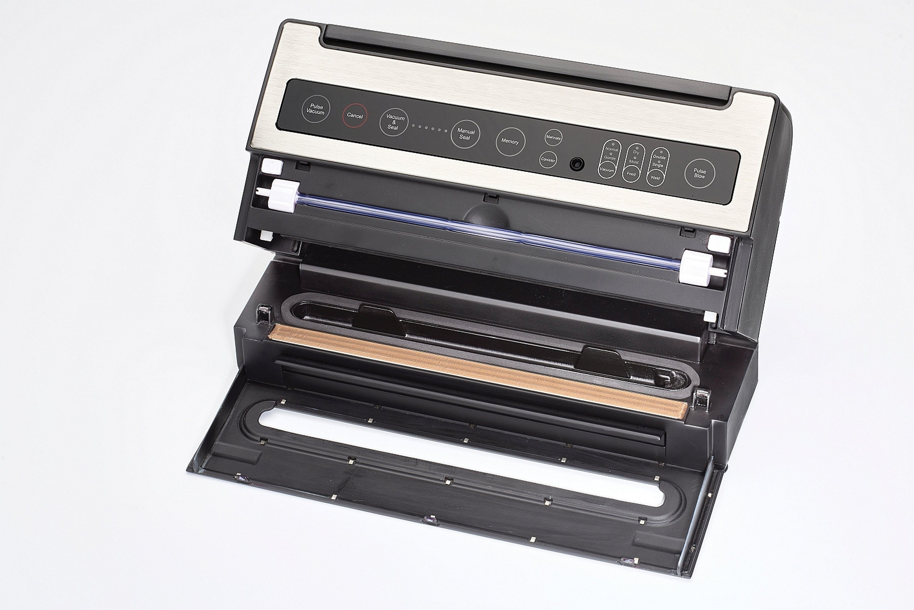 SOLIS OF SWITZERLAND Vakuumierer VertiVac Plus All-in-One, Rollenbreite 30 cm, 130W, doppelte Schweißnaht, Dauerbetrieb, Vakuumschlauch