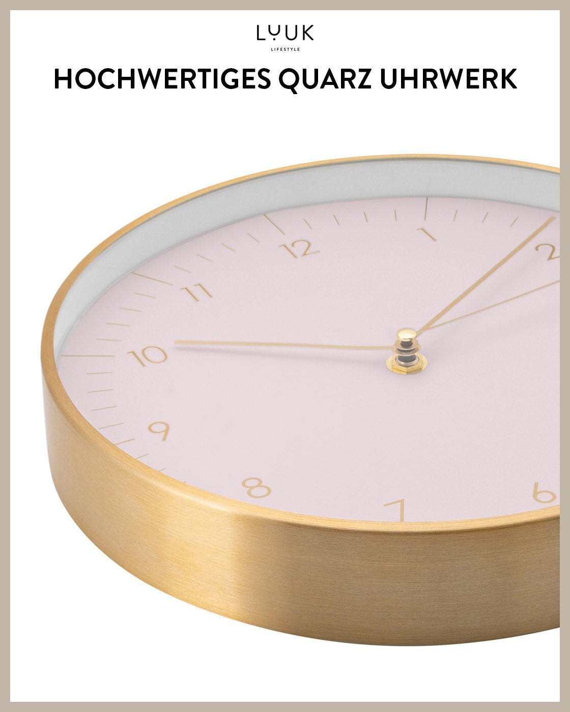LUUK LIFESTYLE Wanduhr Helsinki (lautlos und ohne Ticken, modernes & skandinavisches Design)