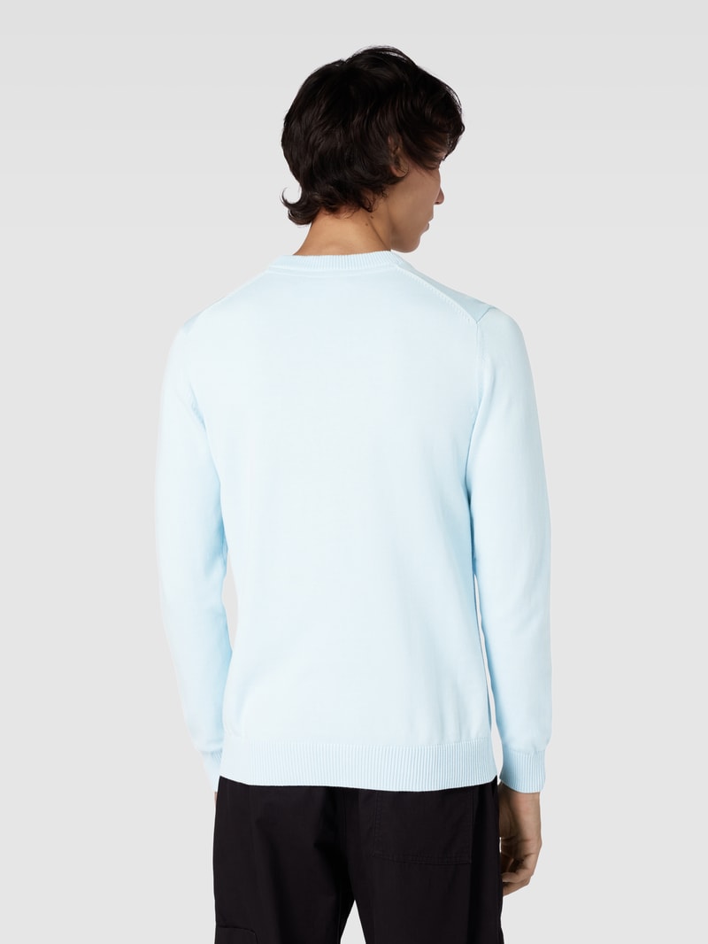 Strickpullover mit Label-Print Modell 'INSTITUTIONAL ESSENTIALS' in hellblau