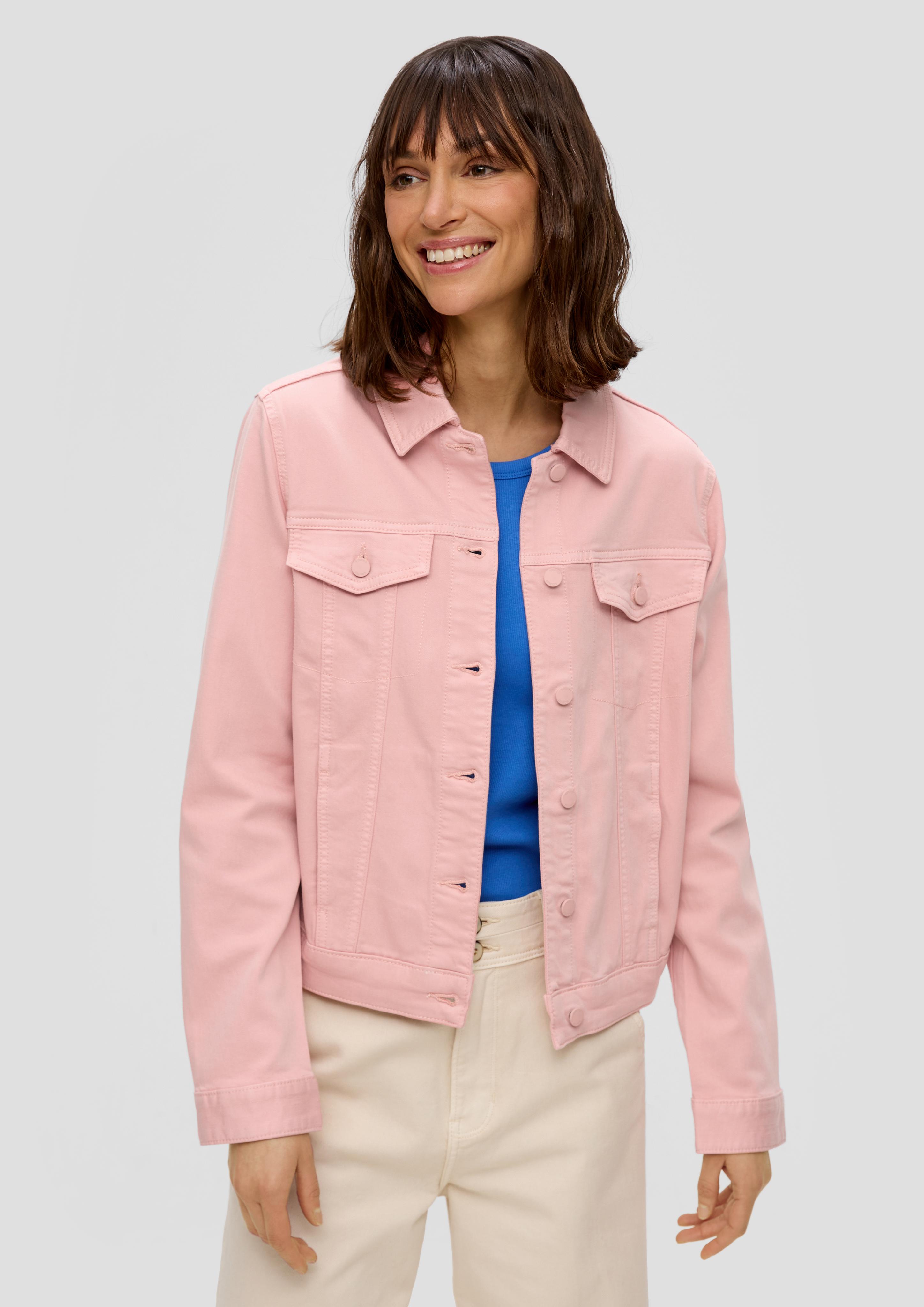 Kurze Jeansjacke mit angedeuteten Brusttaschen  2151478-42Z8