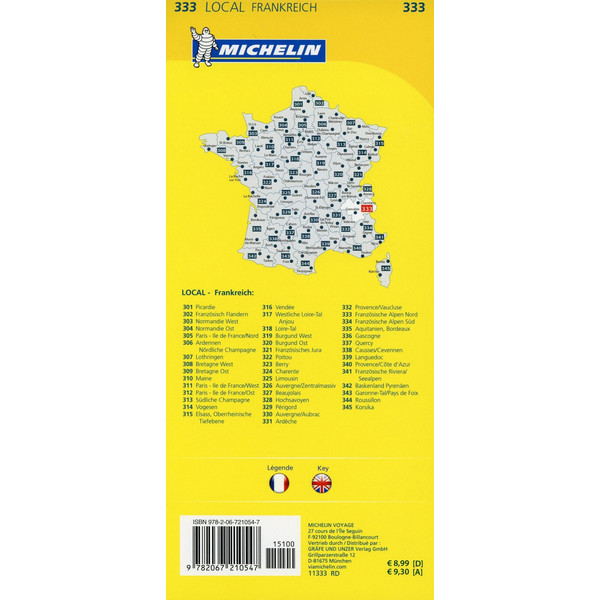 Michelin Französische Alpen Nord - Straßenkarte
