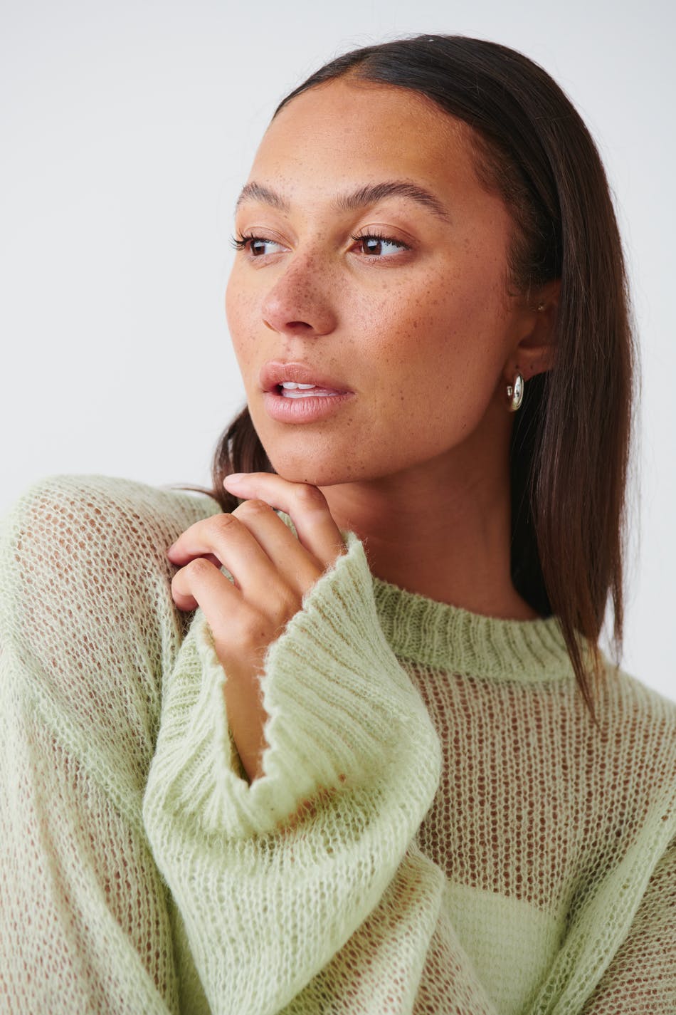 Sheer knitted sweater