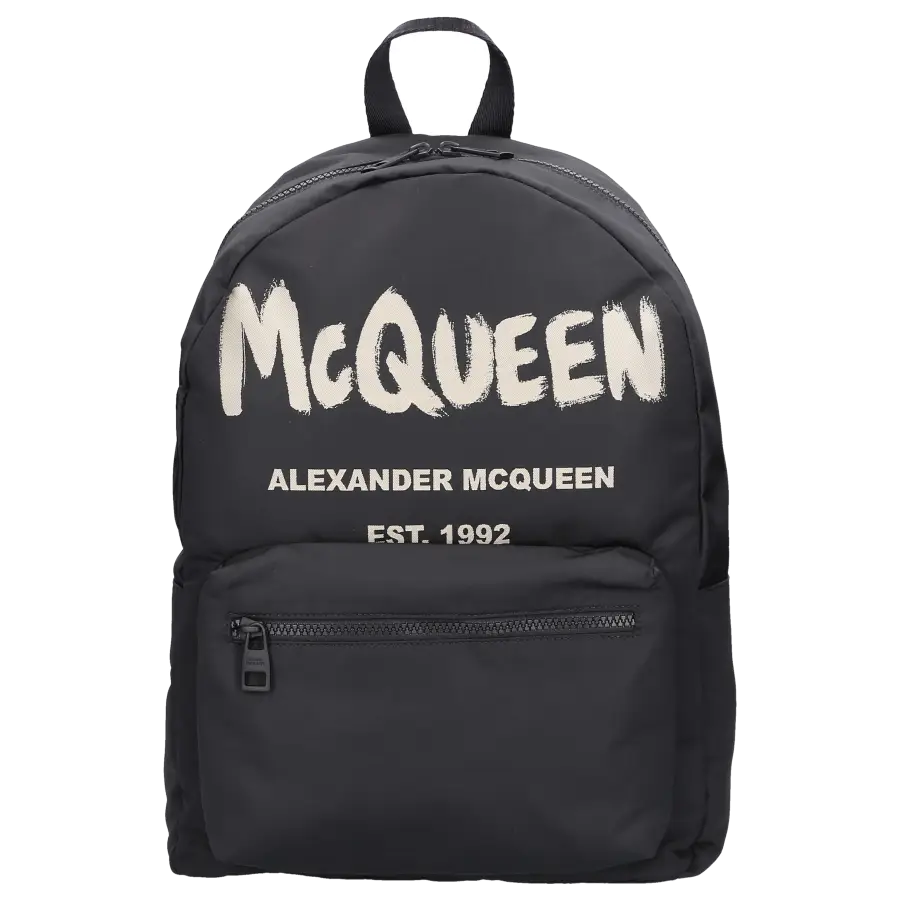 Alexander McQueen - Rucksack GRAFFITI Baumwolle - schwarz