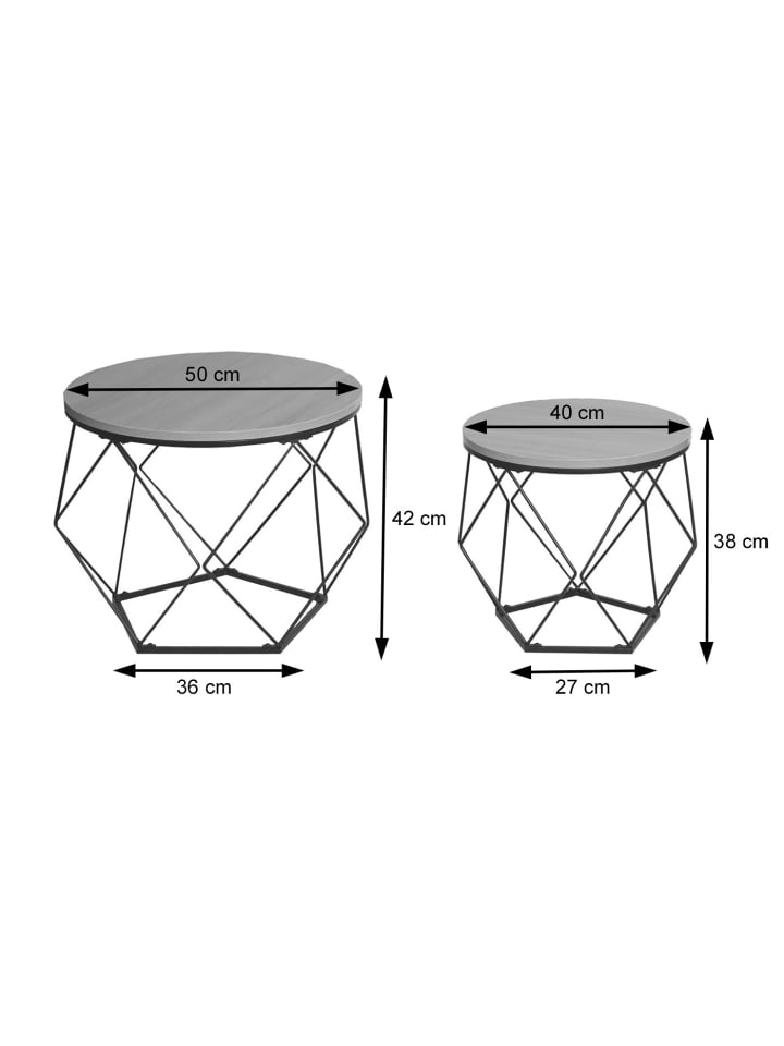 MCW Couchtisch-Set L37, Eiche-grau-Optik günstig kaufen onesize
