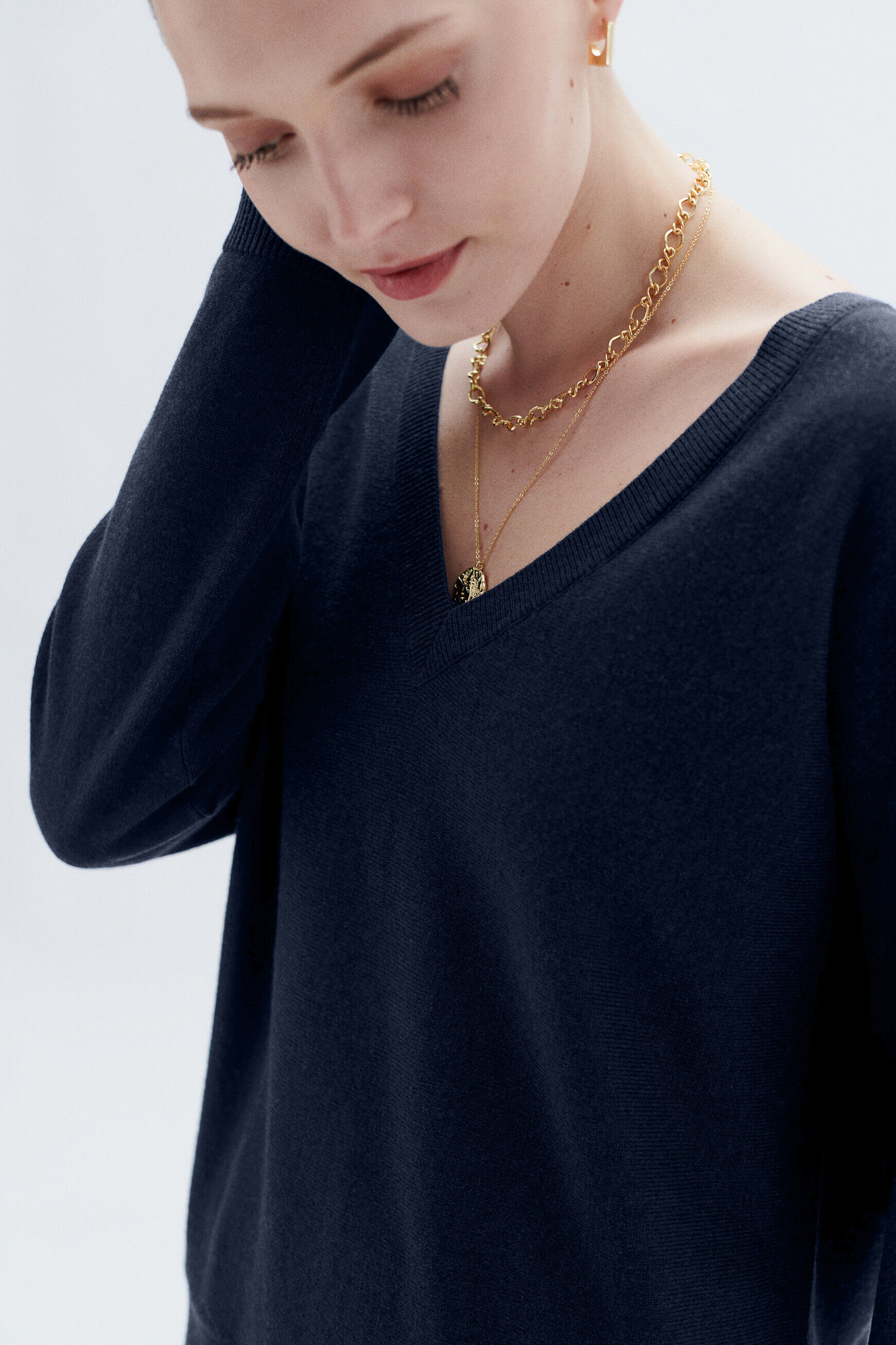 Pull malwen bleu marine femme