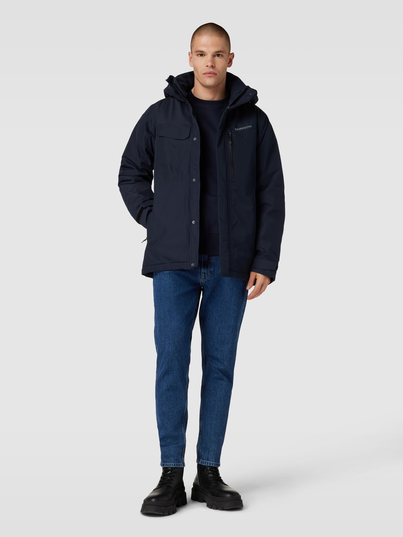 Jacke mit Label-Details Modell 'STEFAN' in marineblau