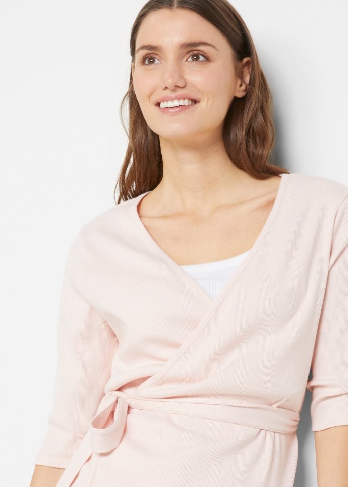 Ripp-Wickelshirtjacke, 1/2 Arm