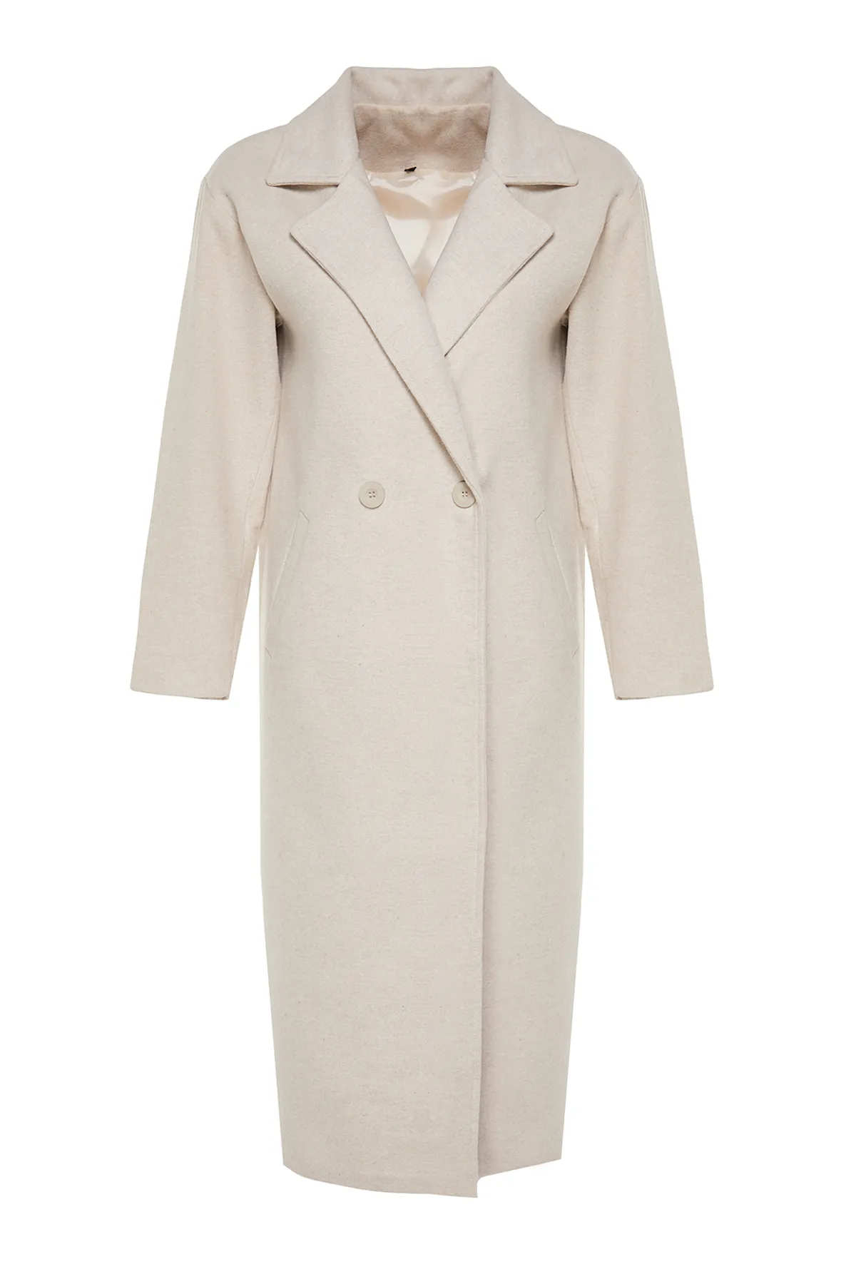 Trendyol Modest  Mantel - Ecru - Zweireihig