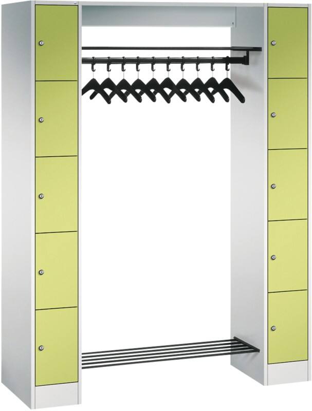 C P Serie 8070 Metall Schließfach 10 Türen Zylinderschloss 1.430 x 480 x 1.950 mm Lichtgrau 80710-00 S10117