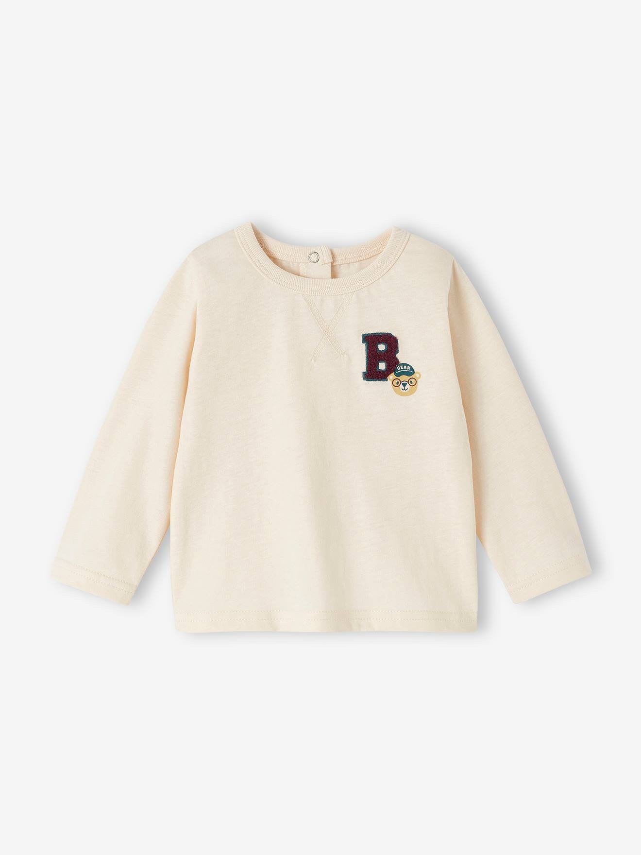 T-shirt bébé manches longues écru