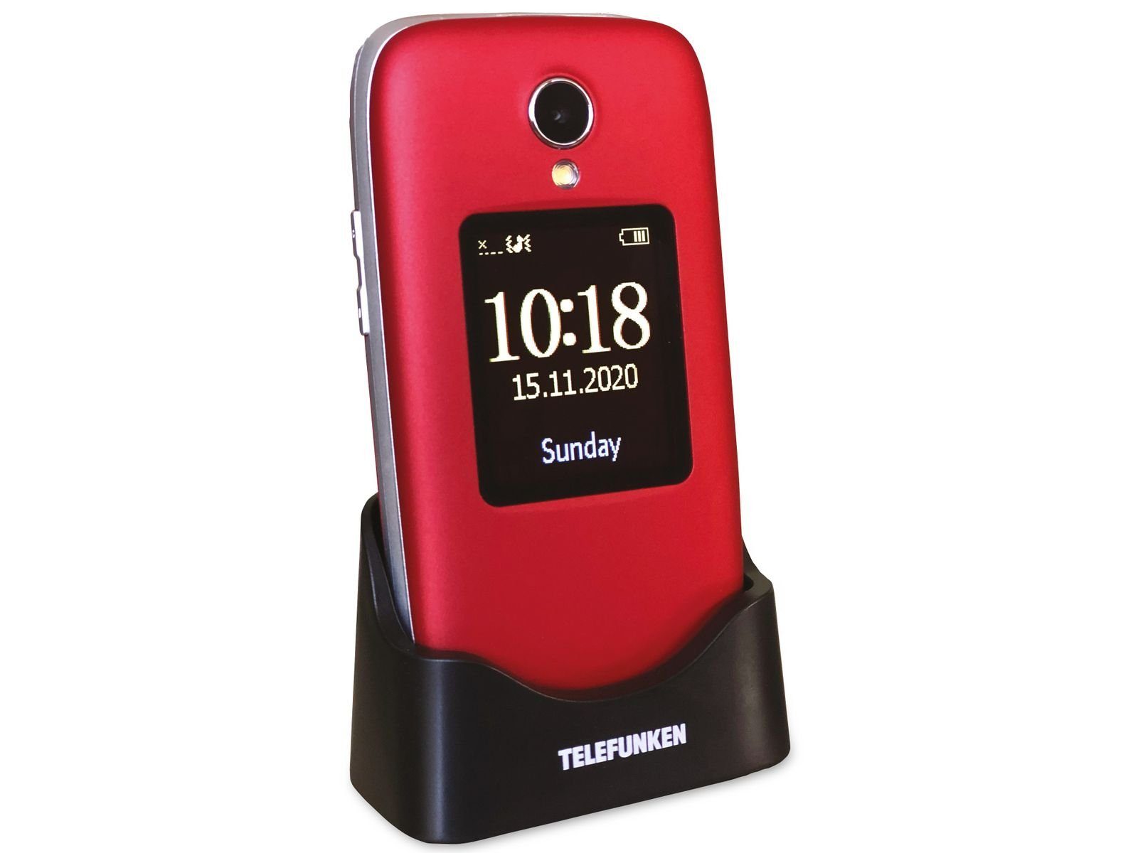Telefunken S560 Klapptelefon SOS-Taste UKW Ladestation 64GB rot Seniorenhandy (2,8 Zoll, 64 GB Speicherplatz)
