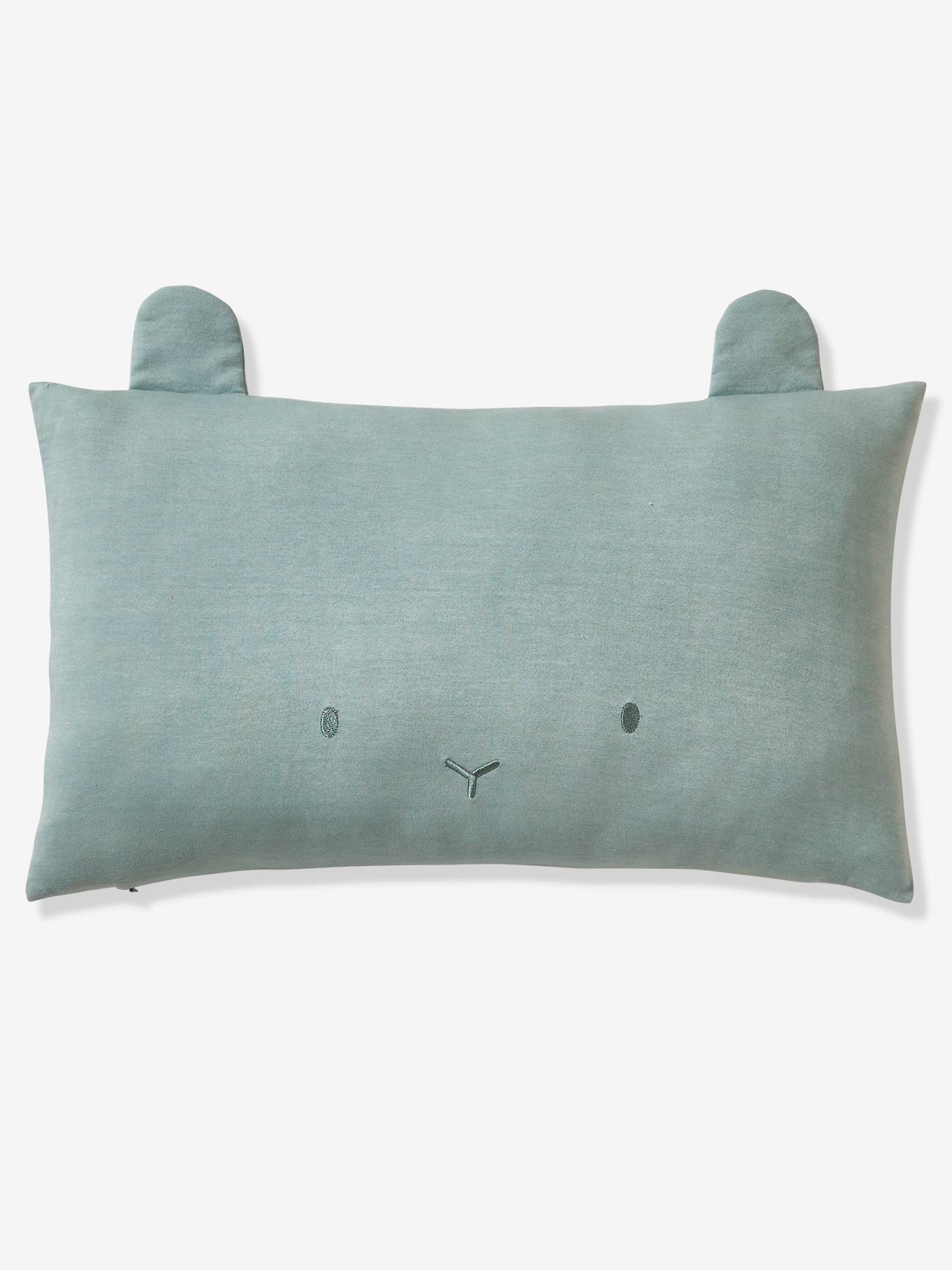 Coussin tête d'animal gris chiné