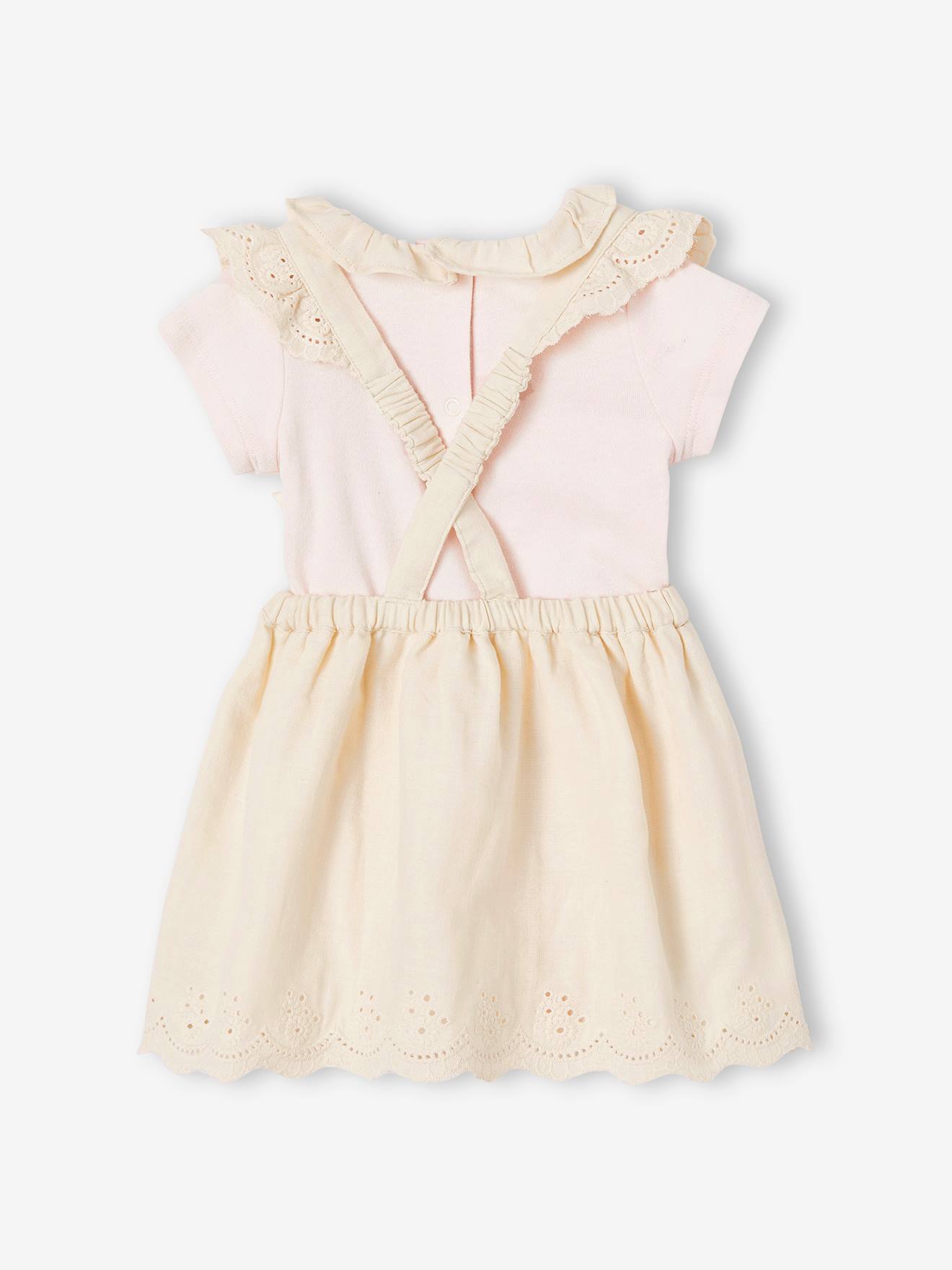 Ensemble bébé robe et son body écru