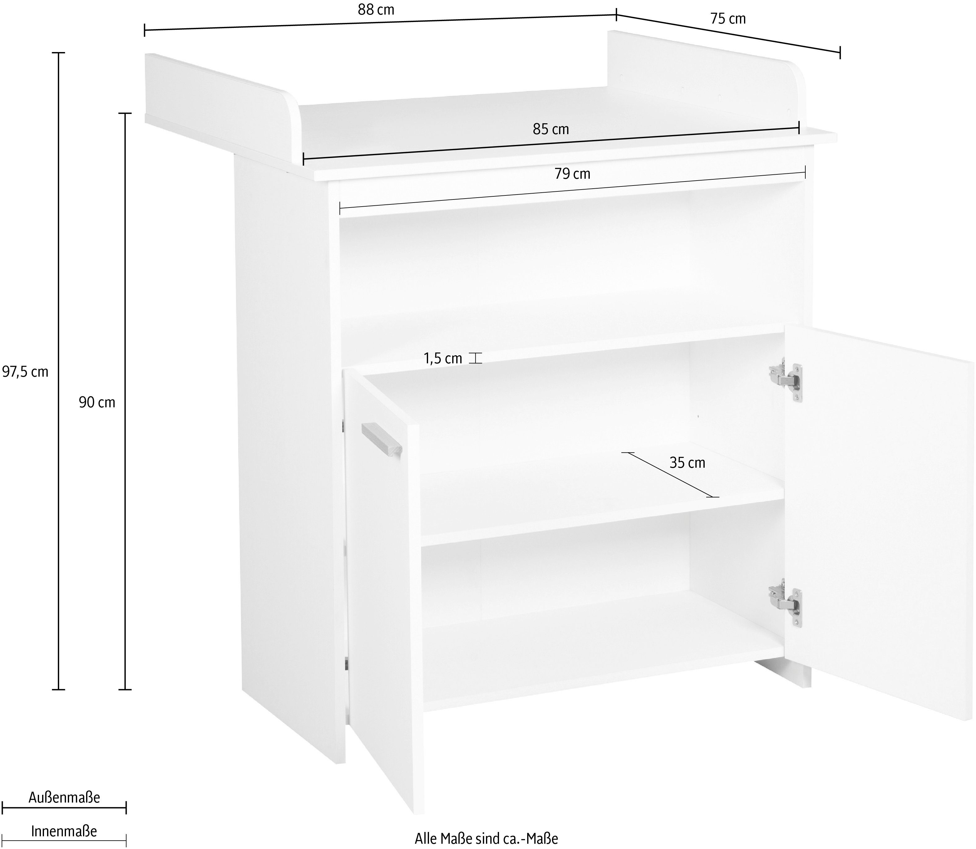 roba® Wickelkommode Anton, 2-türig