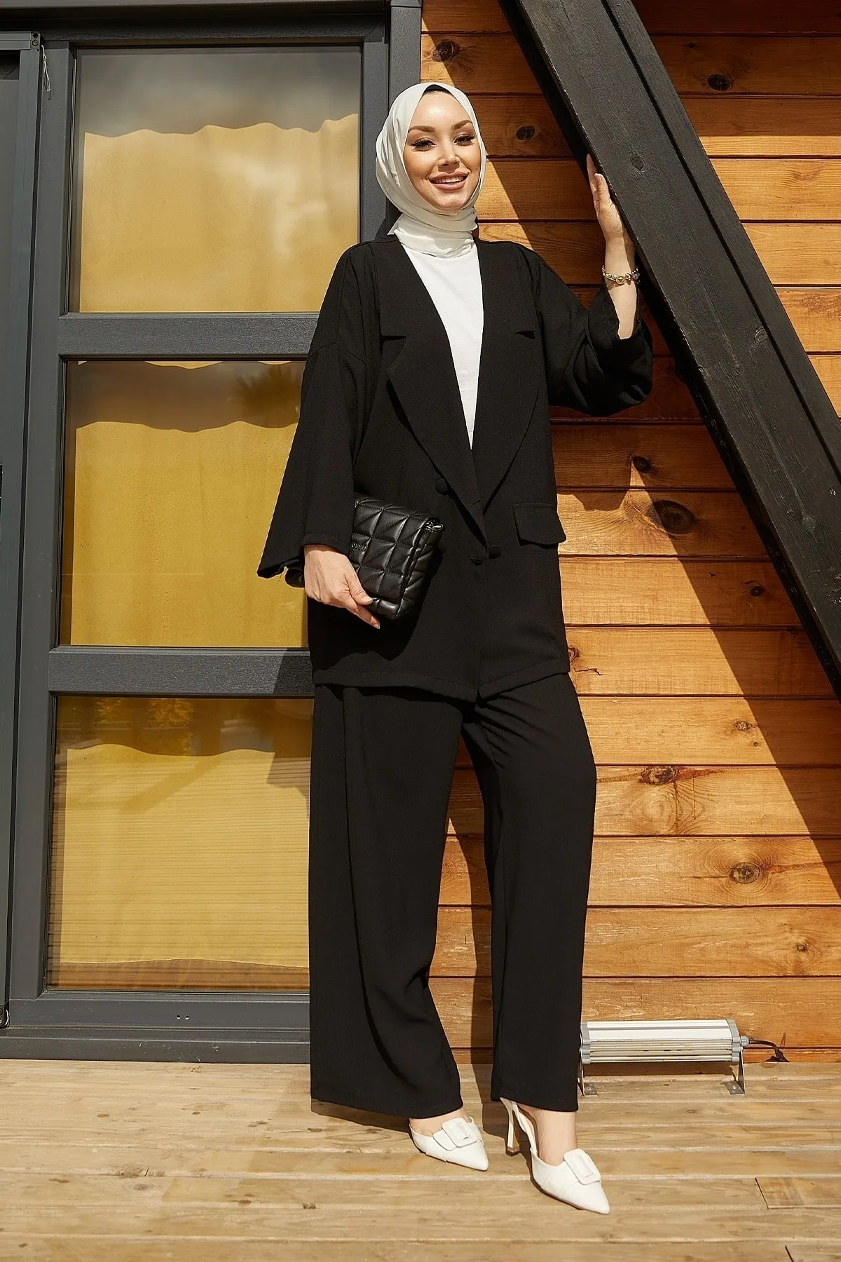 InStyle  Lika Oversize-Anzug mit Jacke – Schwarz