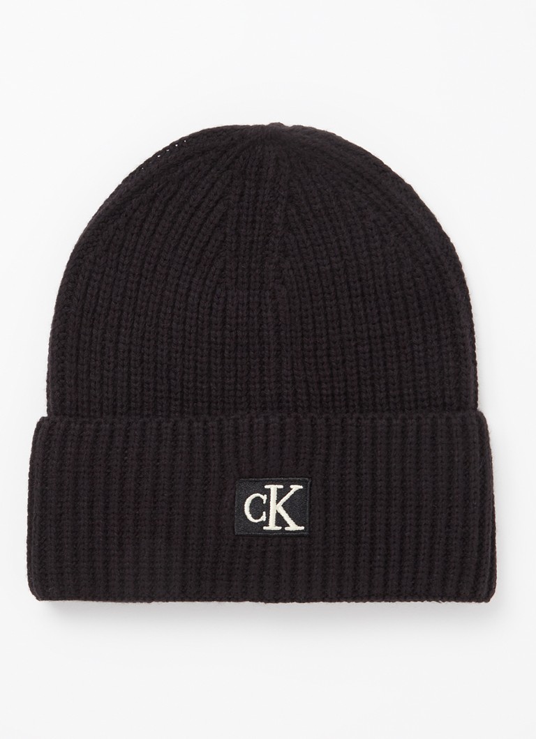 Calvin Klein Rib-knit beanie with logo