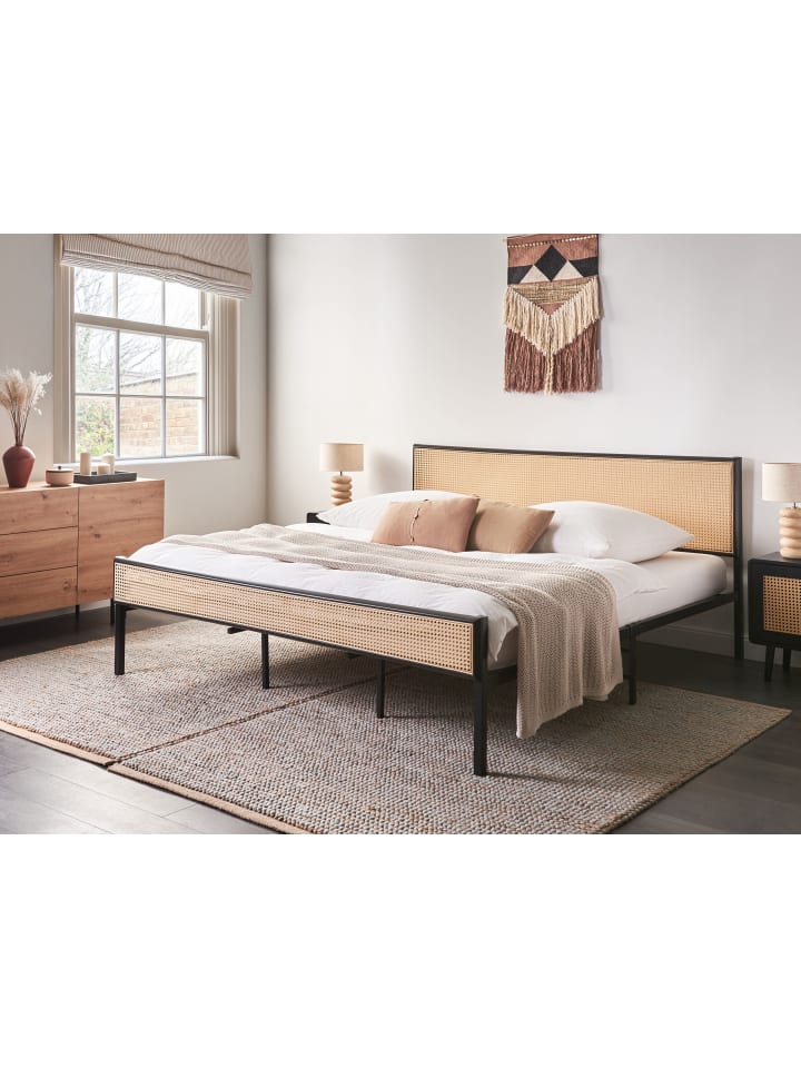 Beliani Doppelbett AVANTON in Schwarz/Braun - (W) 185 x (H) 90 x (L) 208 cm günstig kaufen onesize