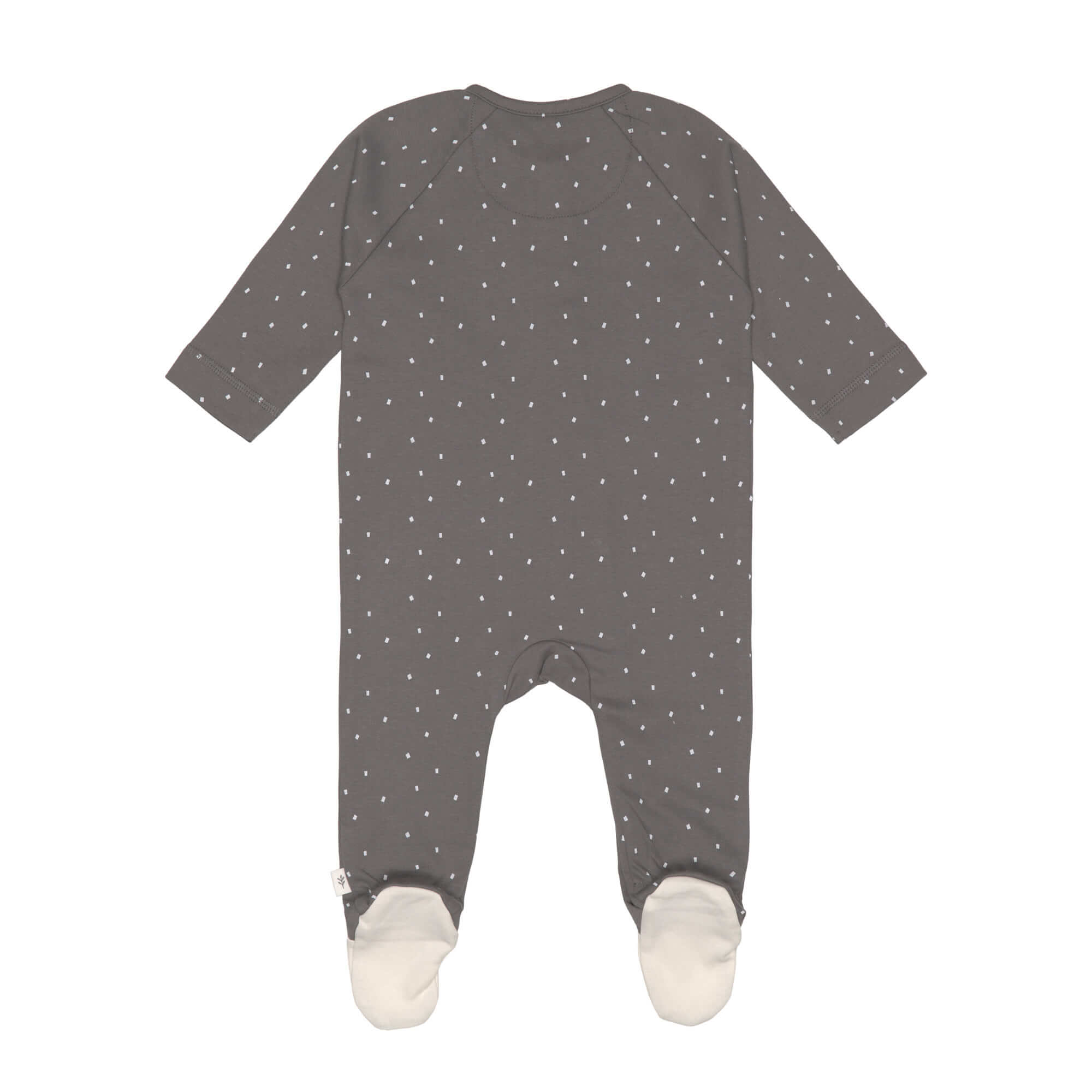 Baby Schlafanzug mit Füßen - Bio Baumwolle, Spots, Anthrazit