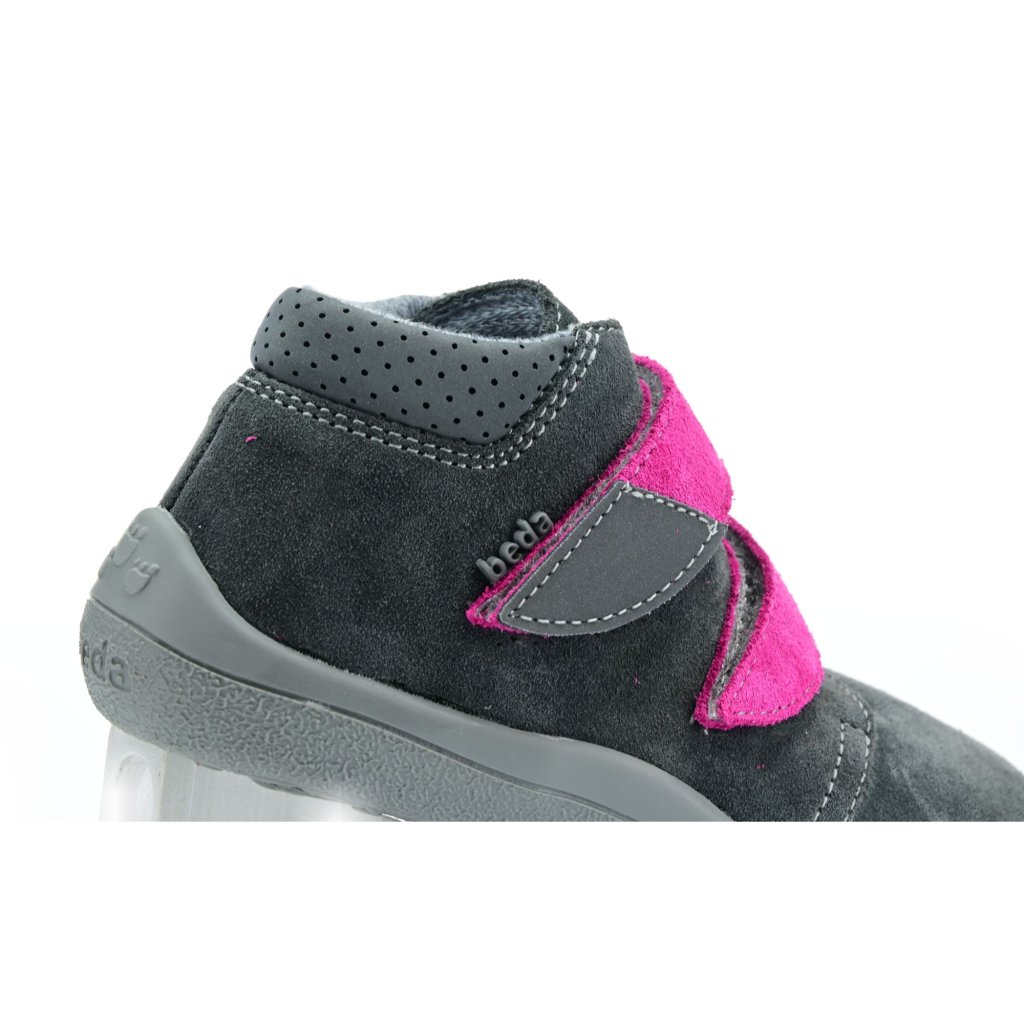 Beda Isabel mit Membran (BF 0001/W/M/2/FW) dunkelgraue Barfuß-Stiefeletten